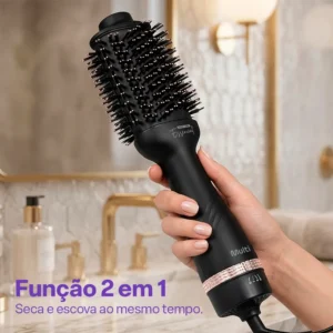 Escova Secadora Essencial Revestimento Nanoceramic Glass 1300W Bivolt Preta Multi Care - EB201 - Imagem 3