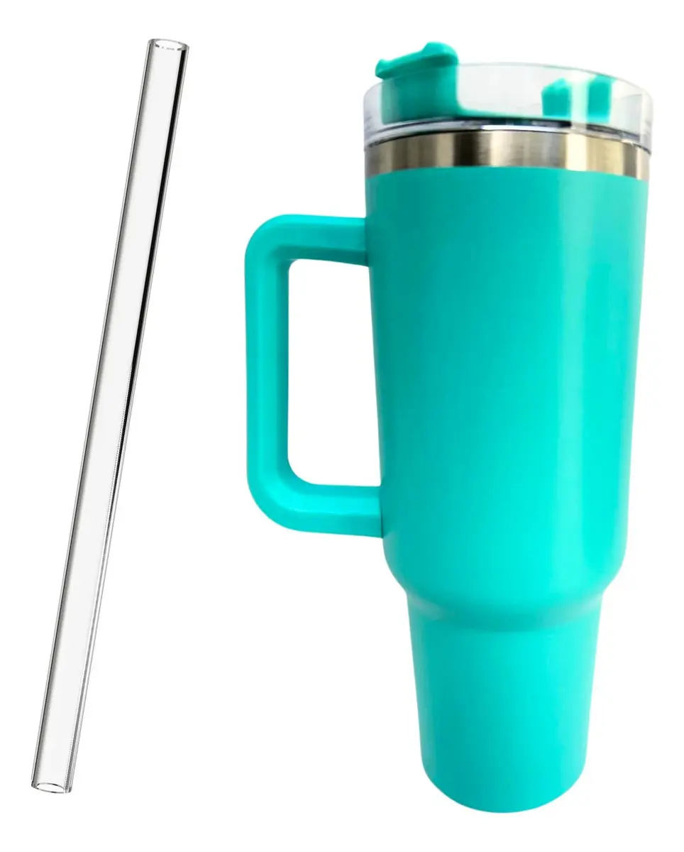 0d2ce452f330d755c54dca579d7e2e9d.webp Copo Térmico 1200Ml com Canudo Azul Celeste - Imagem 1