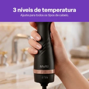 Escova Secadora Essencial Revestimento Nanoceramic Glass 1300W Bivolt Preta Multi Care - EB201 - Imagem 7