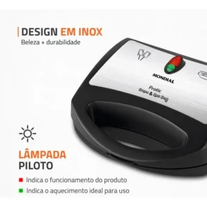 Crepeira Pratic Crepe & Hot Dog Mondial CP-01 Prepara 6 Crepes com 850W de Potência - Preta - 220V - Imagem 6