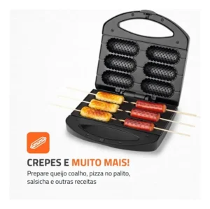 Crepeira Pratic Crepe & Hot Dog Mondial CP-01 Prepara 6 Crepes com 850W de Potência - Preta - 220V - Imagem 2