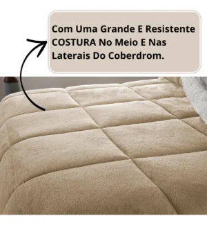Edredom Cobertor Casal Queen Grosso Macio Cor Bege - Imagem 3