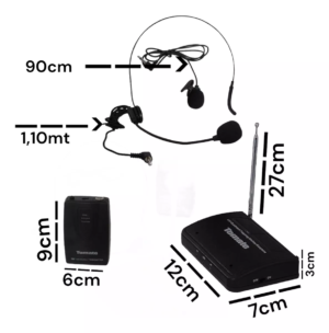 Microfone S/fio Lapela Profissional Headset - Imagem 2