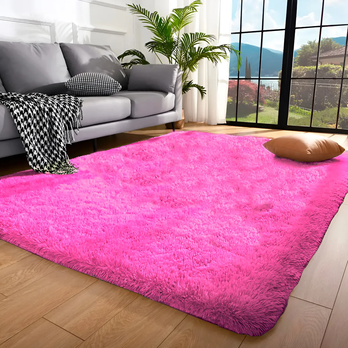 2e44427d77713b6df69c95fbf1d87738.webp Tapete 2.00x1.50 Felpudo Rosa Pink Luxo Para Quarto Sala - Imagem 1