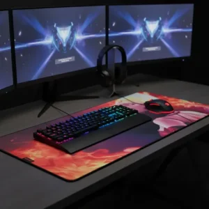Mousepad Gamer Extra Grande 80x40cm Superfície Speed Preto Com Borda Reforçada KP-S09 - Imagem 2