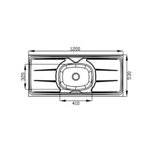 Pia Plus 120x53 0823 Cuba Inox com furo - Ghelplus - Imagem 5