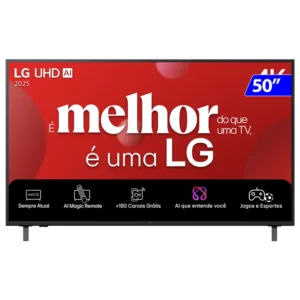 Smart TV 4K 50" LG Ultra HD 50UA8550PSA com Processador a7 Gen8 AI, Otimizador de Jogos, Wi-Fi, Bluetooth, webOS 25 e Co