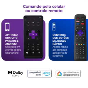 Multi Roku TV 50" Smart com imagem 4K 4 HDMI 2 USB compatível com Alexa e Google Home - TL059M - Imagem 7