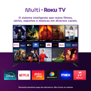 Multi Roku TV 50" Smart com imagem 4K 4 HDMI 2 USB compatível com Alexa e Google Home - TL059M - Imagem 3