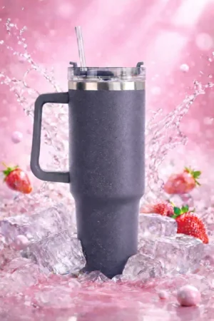 Copo Térmico 1200Ml com Canudo Cinza - Imagem 3