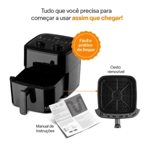 Fritadeira Elétrica Air Fryer 4,2L 1350W 220v Multi - GO253 - Imagem 7