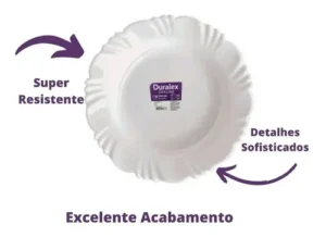 Prato Pétala Raso Branco Duralex Opaline Vidro avulso - Imagem 3
