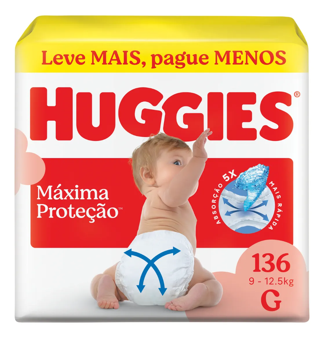 c0313362f4fa4d265a27a7a12beca0dc.webp Huggies Fralda Descartável Máxima Proteção G - 136 Un - Imagem 1