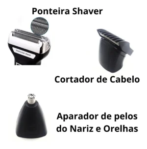 Barbeador E Cortador De Cabelo Kemei 3 em 1 Km-6558 Preto Bivolt - Imagem 3