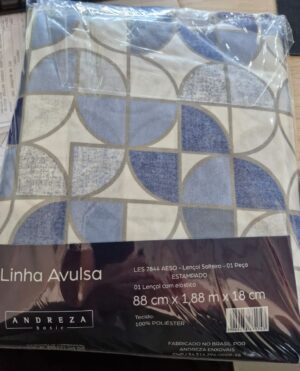 Lençol de Solteiro Avulso Andreza 100% Poliester 88cmx1,88m x 18cm - Imagem 2