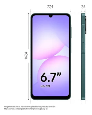 Celular Samsung Galaxy A07 128gb, 4gb, Câmera 50mp, Tela 6.7 , Proteção Ip54, Verde - Imagem 4