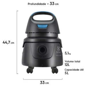 Aspirador de Pó e Água Electrolux 1400W c/ Conjunto de Acessórios e Rodas 360° (AWD01) 220 Volts - Imagem 10