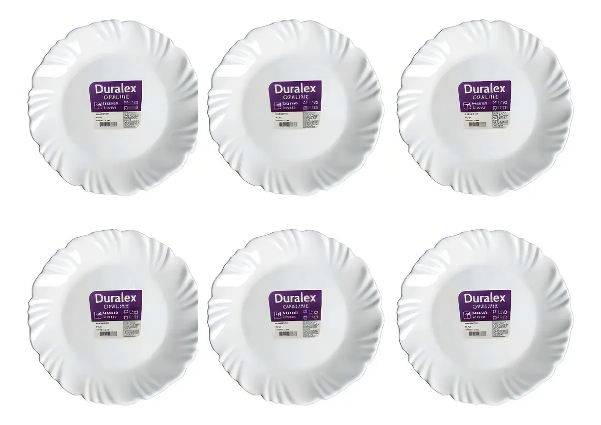 dc39a7262de1016dae277637f6ec96a5.webp Prato Pétala Raso Branco Duralex Opaline Vidro avulso - Imagem 1