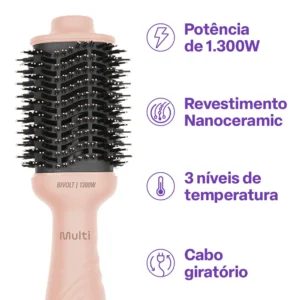 Escova Secadora Nanoceramic Glass Rose Multi - Eb200  Bivolt - Imagem 5