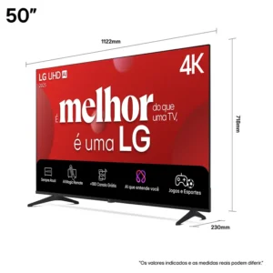 Smart TV 4K 50" LG Ultra HD 50UA8550PSA com Processador a7 Gen8 AI, Otimizador de Jogos, Wi-Fi, Bluetooth, webOS 25 e Co - Imagem 4