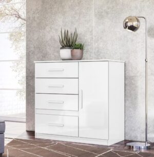 Cômoda 4 Gavetas 1 Sapateira Venus Branco Moval - Imagem 2