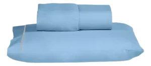 Lençol Solteirão Solteiro King 2 Pçs 2,03m X 0,98cm Cor Azul Algodão
