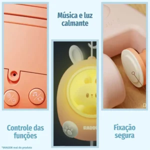 Móbile Elétrico De Bebê Com Chocalho Musical Controle De Som - Imagem 3