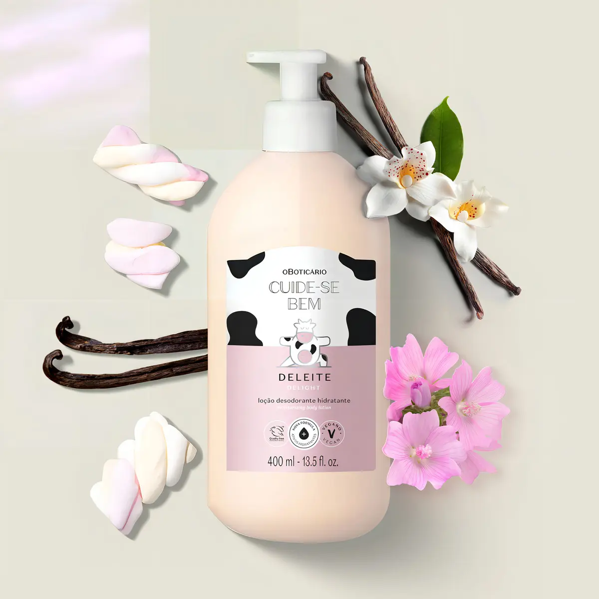 2989a8f87961f266d98dd0a4d10bddf5.webp Loção Desodorante Hidratante Corporal Cuide-se Bem Deleite 400ml - Imagem 1