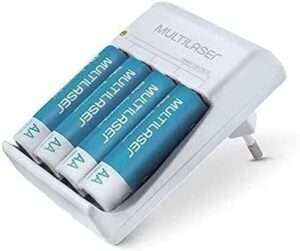 Carregador De Pilhas Multilaser +  Kit 4 Pilhas Recarregáveis CB054 - Imagem 2