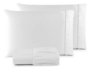 Jogo De Lençol Casal Cor Branco 3 Pçs 400 Fios C/ Elástico 188cm X 138cm x 30cm