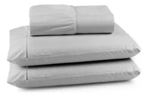 Jogo De Lençol Casal Cor Cinza 3 Pçs 400 Fios C/ Elástico 188cm X 138cm x 30cm - Imagem 2