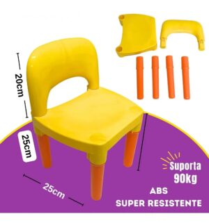 Mesinha Infantil Educativa Com Cadeira Alfabeto Letras Didática Pintura Desenho - Imagem 4