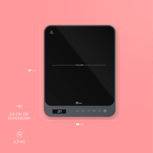Cooktop de Indução Fischer 1 Boca Cor Cinza Eiger Bivolt Touch Screen Portátil - Imagem 8