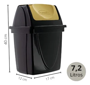 Lixeira Plástica Basculante 7,2 litros Plasútil - Imagem 2