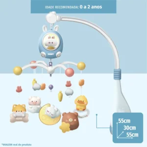 Móbile Elétrico De Bebê Com Chocalho Musical Controle De Som - Imagem 4