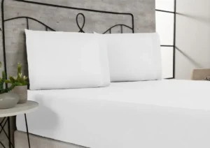 Jogo De Lençol Casal Cor Branco 3 Pçs 400 Fios C/ Elástico 188cm X 138cm x 30cm - Imagem 2