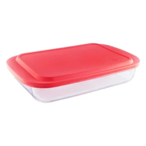 Assadeira Lasanheira de Vidro Retangular com Tampa Marinex 5L