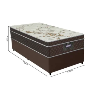 Cama Solteiro Conjunto Box Pérola Negra (0,88x1,88x0,32) Molas ensacadas cor Marrom, Gazin. - Imagem 3