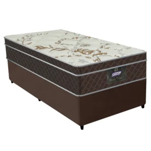 Cama Solteiro Conjunto Box Pérola Negra (0,88x1,88x0,32) Molas ensacadas cor Marrom, Gazin.