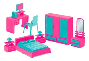 Kit Judy Home Com Boneca Judy Casinha Completa Rosa Infantil - Imagem 5