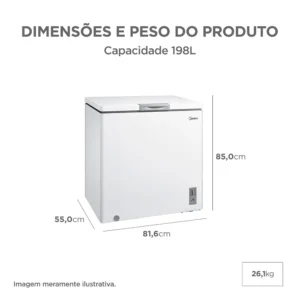 Freezer Horizontal 198L Inverter Bivolt Branco Midea MDRC280SFZ013 - Imagem 7