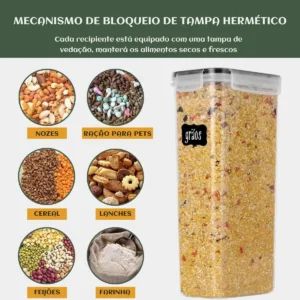 Potes Hermético de Plastico para Mantimentos - Imagem 5