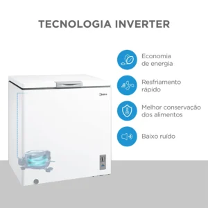 Freezer Horizontal 198L Inverter Bivolt Branco Midea MDRC280SFZ013 - Imagem 6