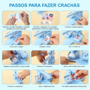 Máquinas para Pins E Bottons 5x5cm Quadrado - Imagem 4