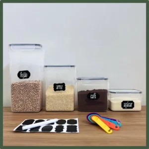 Potes Hermético de Plastico para Mantimentos - Imagem 4