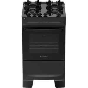 Fogão 4 Bocas Atlas Mônaco Top Glass, Mesa de Vidro, Bivolt, Preto