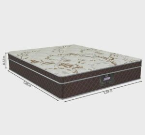 Cama de Casal Conjunto Box Pérola Negra (1,38x1,88x0,32) Molas ensacadas Cor Marrom, Gazin. - Imagem 3