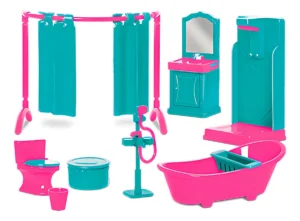 Kit Judy Home Com Boneca Judy Casinha Completa Rosa Infantil - Imagem 3