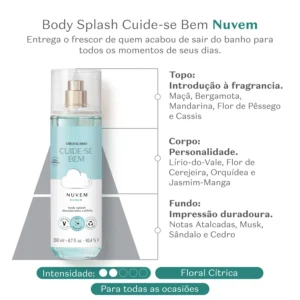 Body Splash Desodorante Colônia Cuide-Se Bem Nuvem 200Ml - Imagem 2