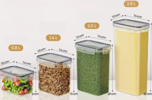 Potes Hermético de Plastico para Mantimentos - Imagem 3